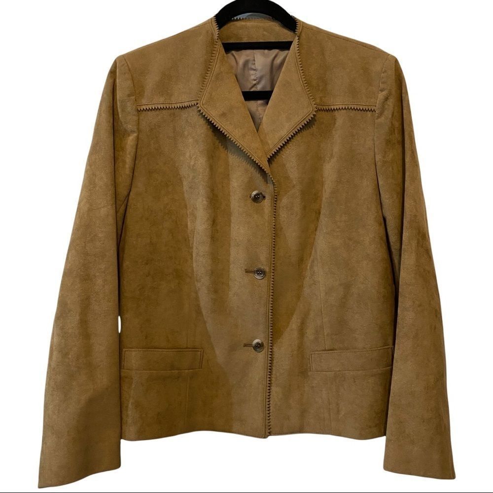 Vintage Olympic faux Suede tan western jacket size 12 excellent condition